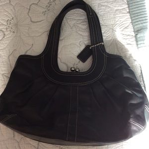 Coach shoulder bag black leather